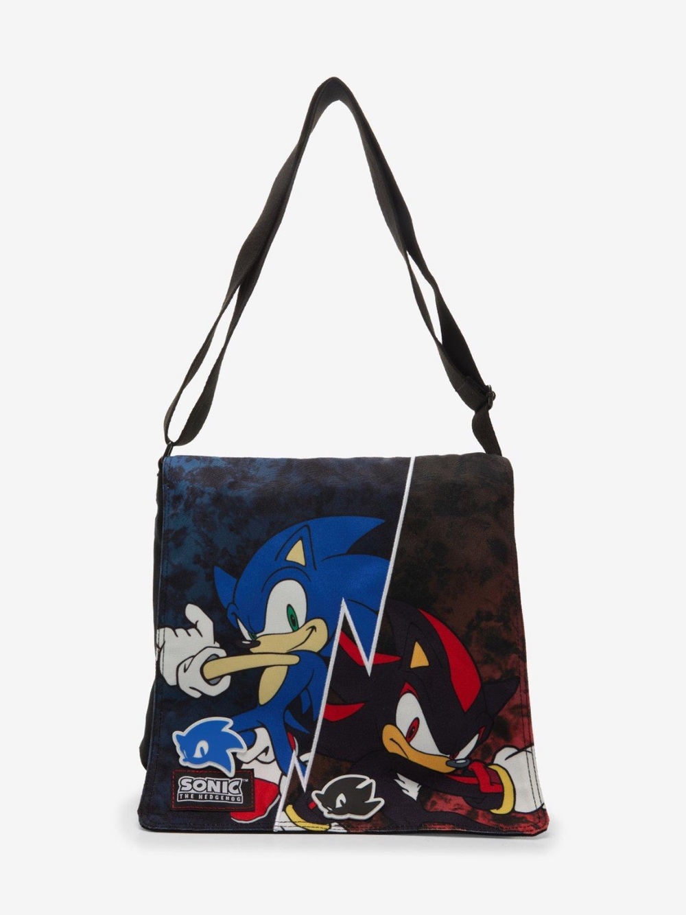 Sonic the hedgehog shadow & sonic split messenger bag